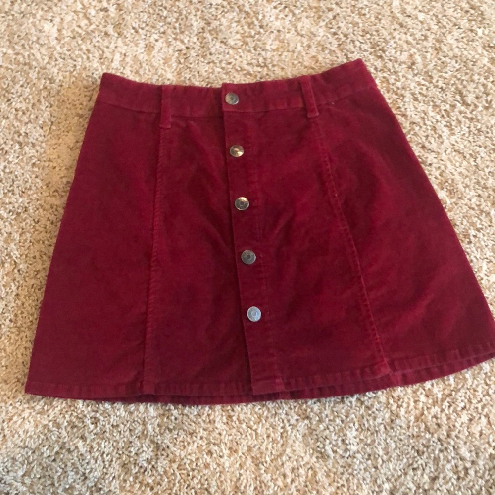 red button skirt